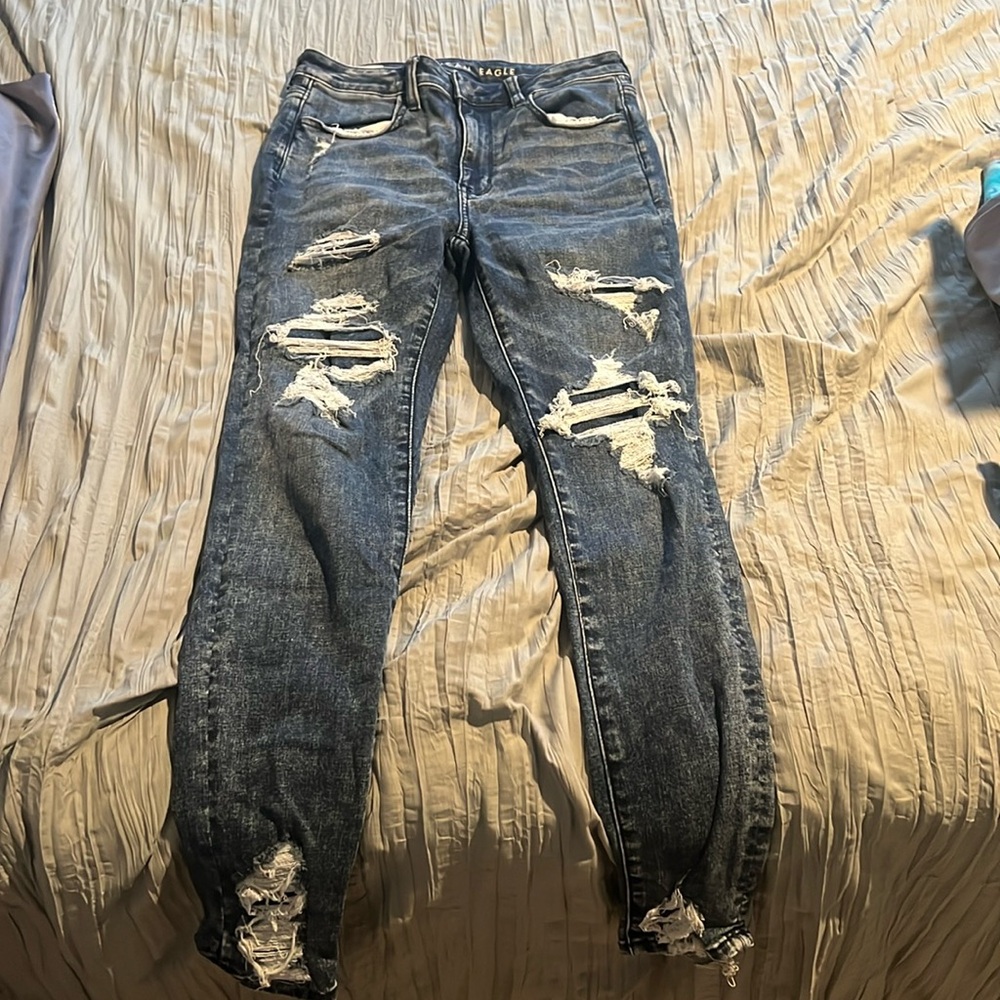 Dark Wash Ripped Jeans